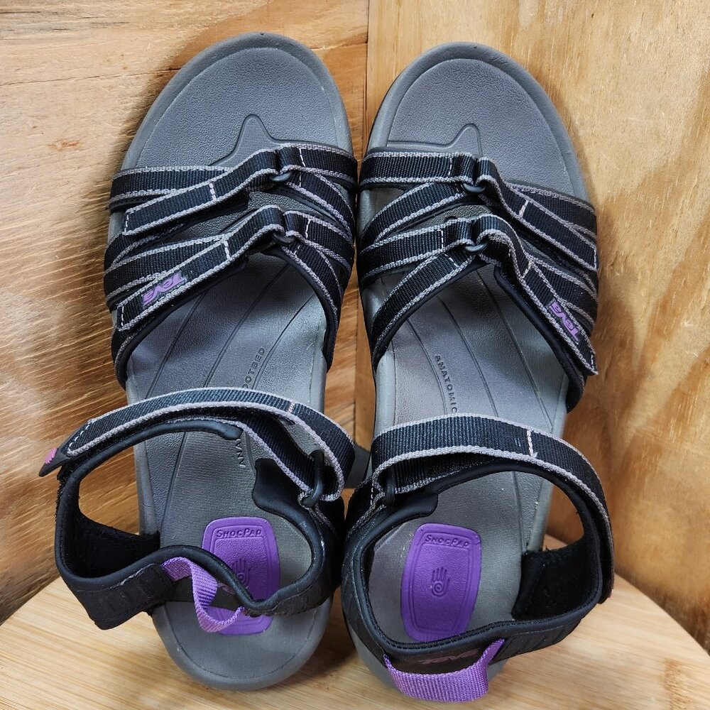 Teva Tirra Womens Black Hiking Sandals Size 10 - Picture 6 of 9